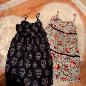 Torrid Black Skull and Floral Woman’s Dress Set / Size 18/20